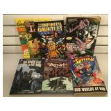 4 Marvel comic graphic novels & 1 DC graphic