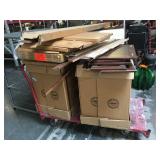 Pair of new wood cabinets in boxes and assorted