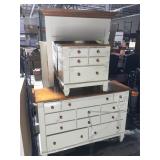 Stained and painted wood bedroom set - dresser,