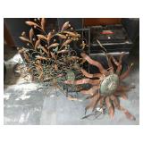 Lot of metal outdoor wall hangings - 1 is a light