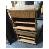 Pair of Room&Board wood and bamboo nightstands
