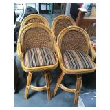 Set of 4 bentwood swivel barstools