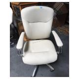 Rolling white and chrome office chair