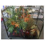 Lot of faux plants in metal, wood and ceramic