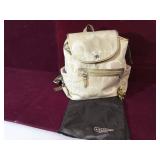 Coach beige /gold optic signature backpack w/