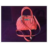 Versace 1969 Italia red scrunchy top handle bag