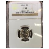 1963 NGC PF68 Roosevelt Dime