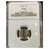 1964 NGC PF68 Roosevelt Dime