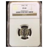 1964 NGC PF69 Roosevelt Dime