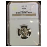 1964  GC PF68 Roosevelt Dime