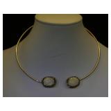 Sterling Opal & Diamond Necklace,w/ appraisal of