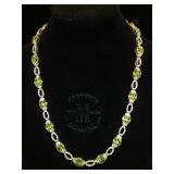 Sterling Peridot & White Topaz Necklace w/