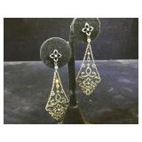 Sterling Diamond & White Sapphire earrings, w/