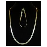 Sterling chain necklace & bracelet set, 32g, ,