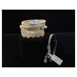 2- leather & rhinestone embellished Kalifano