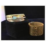 2- leather gemstone & rhinestone embellished