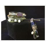 2- leather & gemstone embellished Kalifano