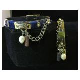 2- leather gemstone embellished Kalifano