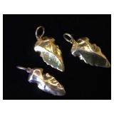3- Sterling arrowhead pendants, 27.8g
