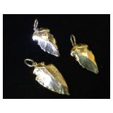 3- Sterling arrowhead pendants, 35.7g