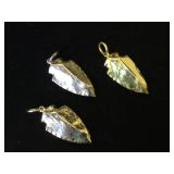 3- Sterling arrowhead pendants, 47.1g
