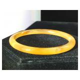 Orange Jade Bangle Bracelet