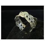 Sterling  scrollwork ring, size 8