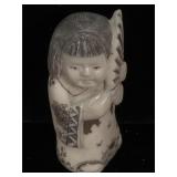 Signed Ivory tusk tip netsuke, measures over 2