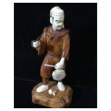 Ivory scrimshaw & carved wood Asian figurine,