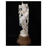 Ivory scrimshaw of Hindu god krishna, god of