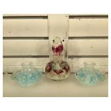 Joseph A Rice blown glass perfume bottle & 2