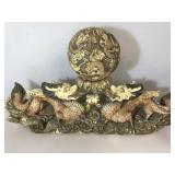 Large bone scrimshaw double dragon