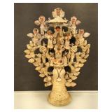 Antique Mexican candle nativity centerpiece, has
