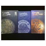 Canadian coin albums, partially complete,