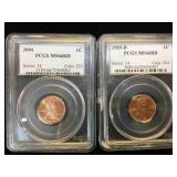 1989-D & 2004  PCGS MS66RD  Lincoln Pennies