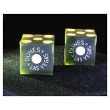 Matched Pair of vintage green Dunes dice