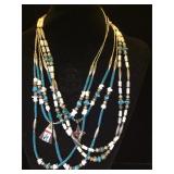 3- Southwest style necklaces, cross & gemstone