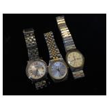 3- mens watches, Aaron Lelah, Caravelle & Pulsar