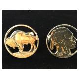 Pair of 1937 Buffalo Nickel  cuff links.