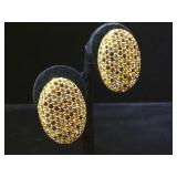 Large Swarovski Crystal clip- on earrings,