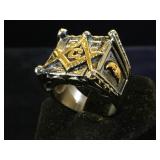 Stainless  steel Masonic ring, size 8