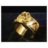 Stainless steel Masonic  ring, size 8