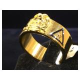 Stainless steel Masonic ring, size 12