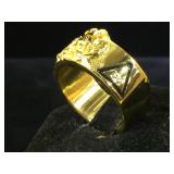 Stainless steel Masonic ring, size 9
