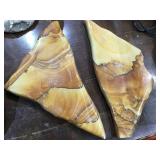 2- Lacquered fossilized limestone pieces