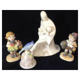 Madonna & child, 2 vintage Japanese figurines &