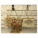 Vintage beaded purse, 2 vintage mesh coin purses &