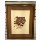 Pencil signed John Livingston print, framed &