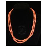 2- Sterling clasp & coral pink  necklaces