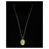 Sterling necklace wfloral pendant, hallmarked